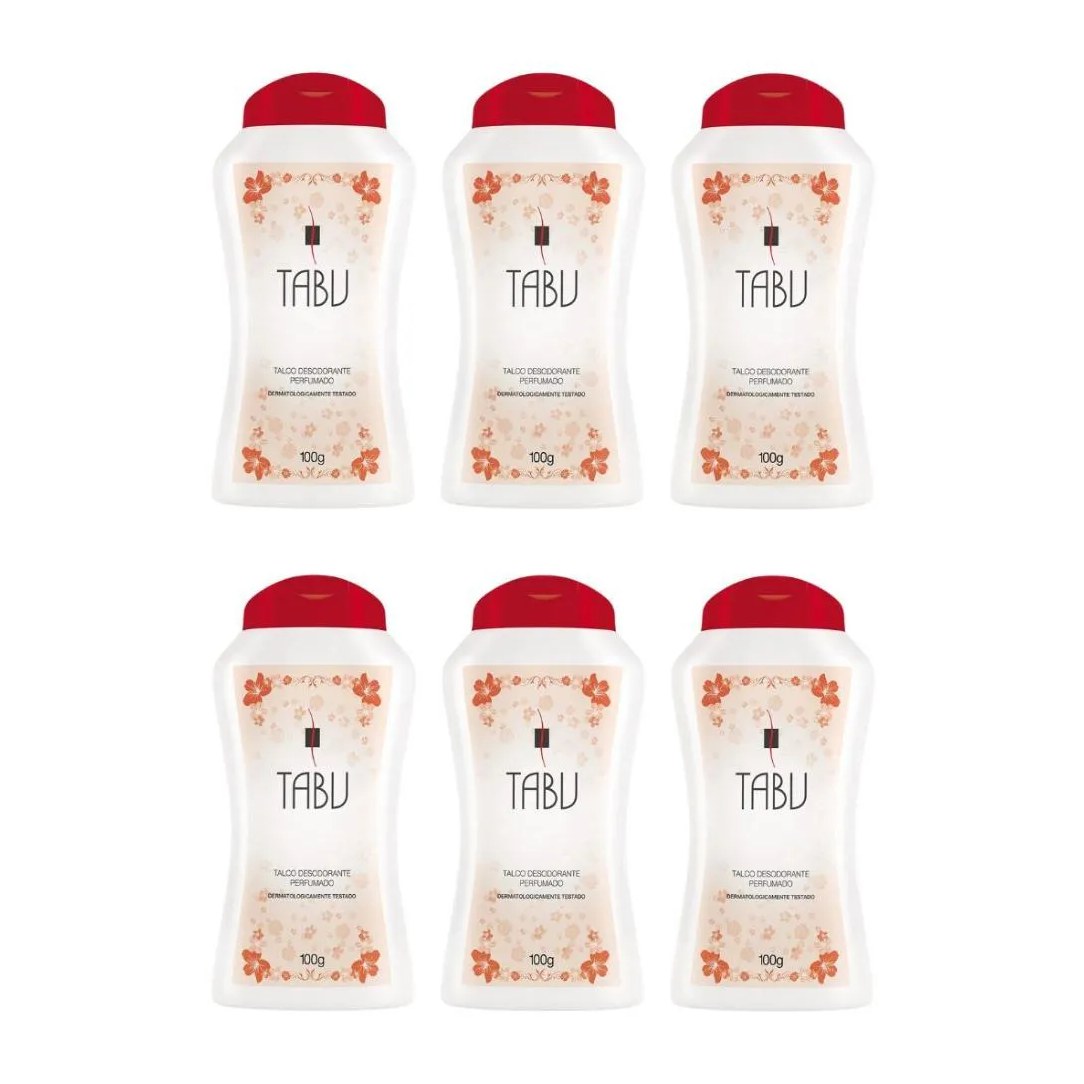 Talco Tabu 100g Tradicional - Kit C / 6un