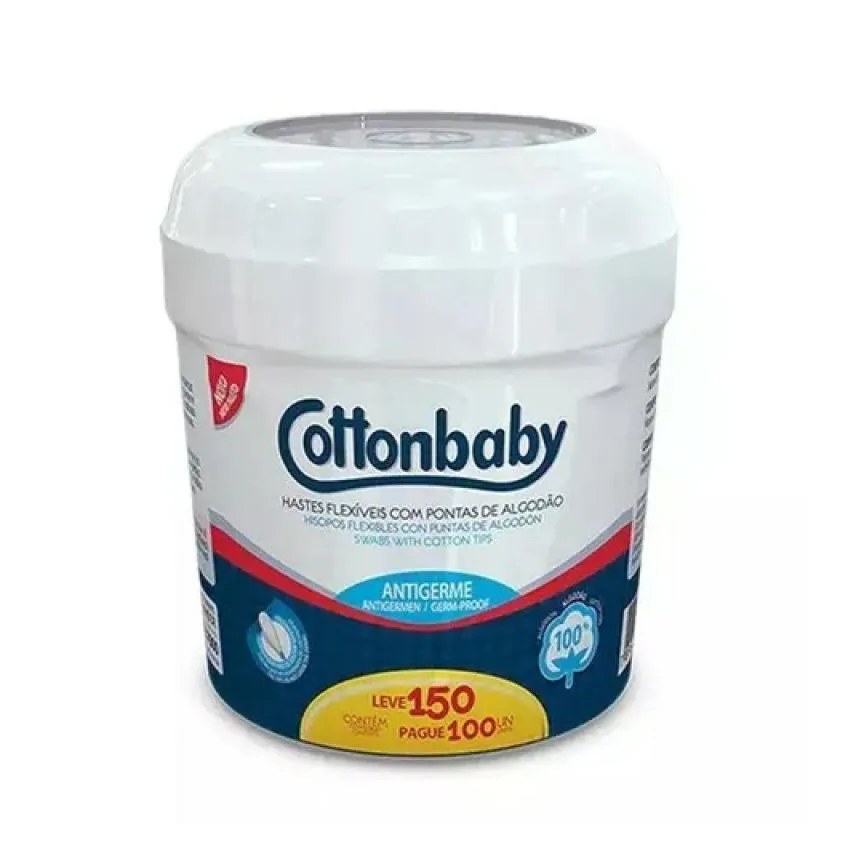 Haste Flexível Cottonbaby Pote Pague 100 E Leve 150 unidades