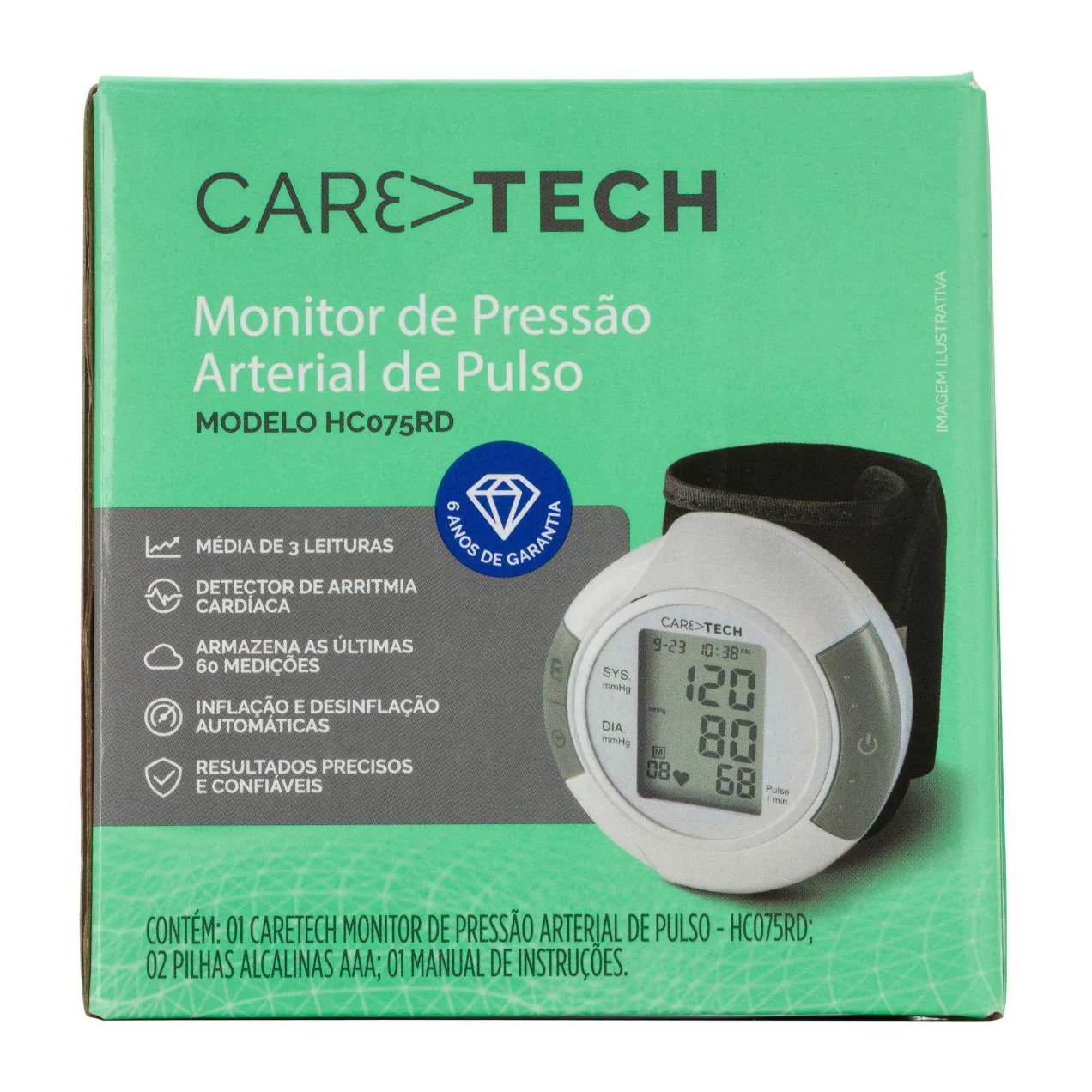 Monitor de Pressão de Pulso Caretech HC075 1 unidade