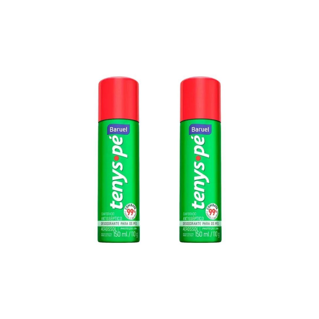 Talco Pes Tenys Pe Baruel Aerossol 150ml Canforado - Kit C / 2un