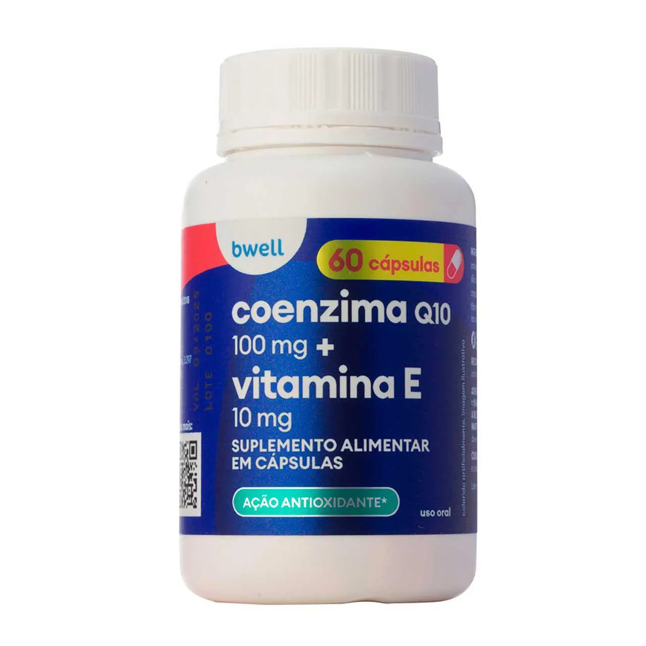 Coenzima Q10 100mg + Vitamina E 10mg bwell 60 Cápsulas