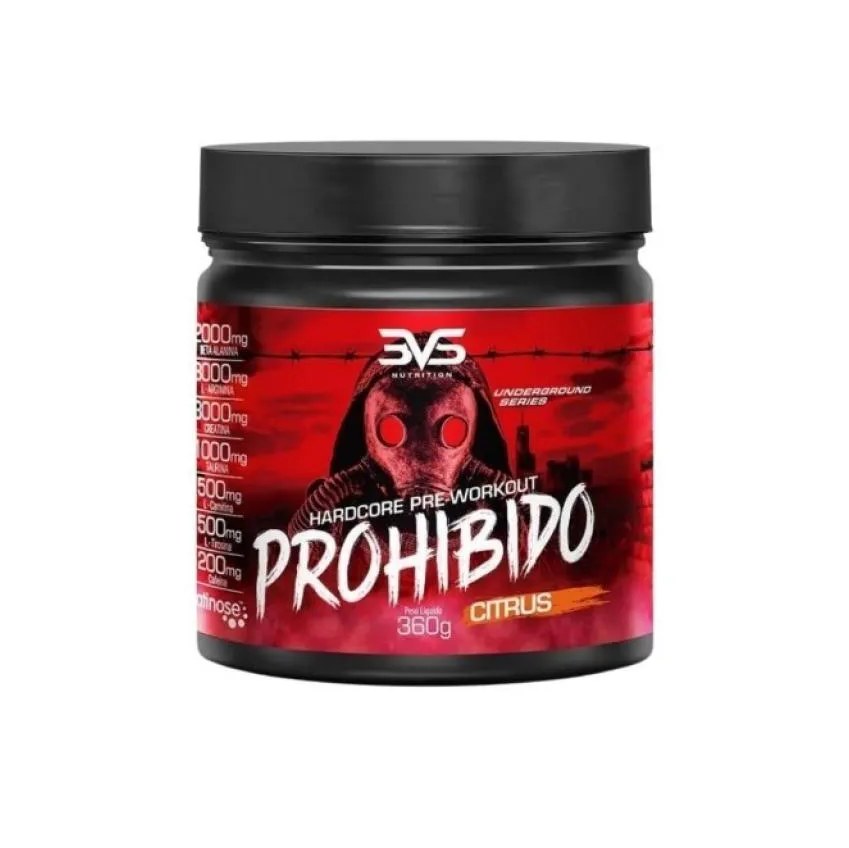 Prohibido Hardcore Pré-workout (360g) - Sabor: Citrus