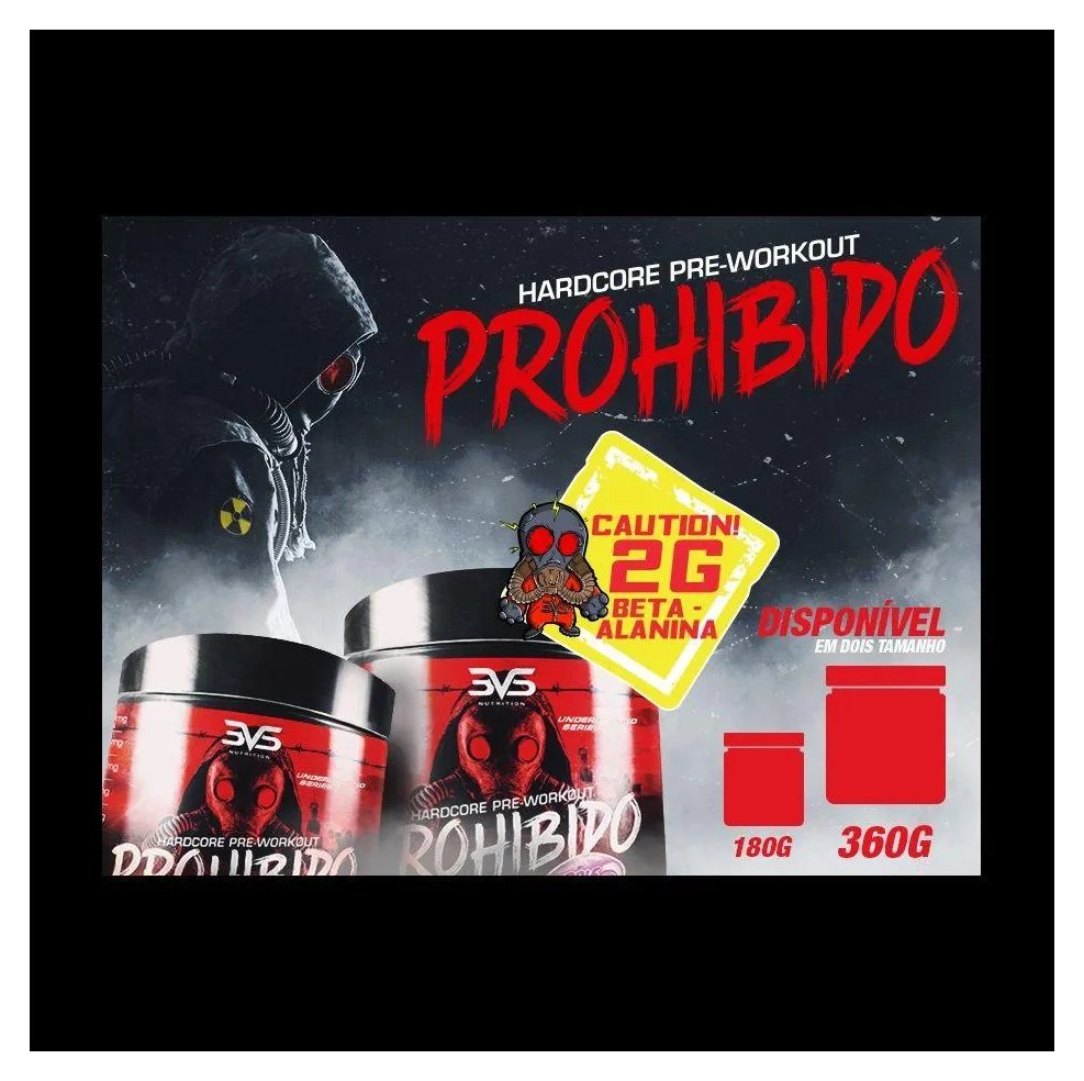 Prohibido Hardcore Pré-workout (360g) - Sabor: Maçã Verde