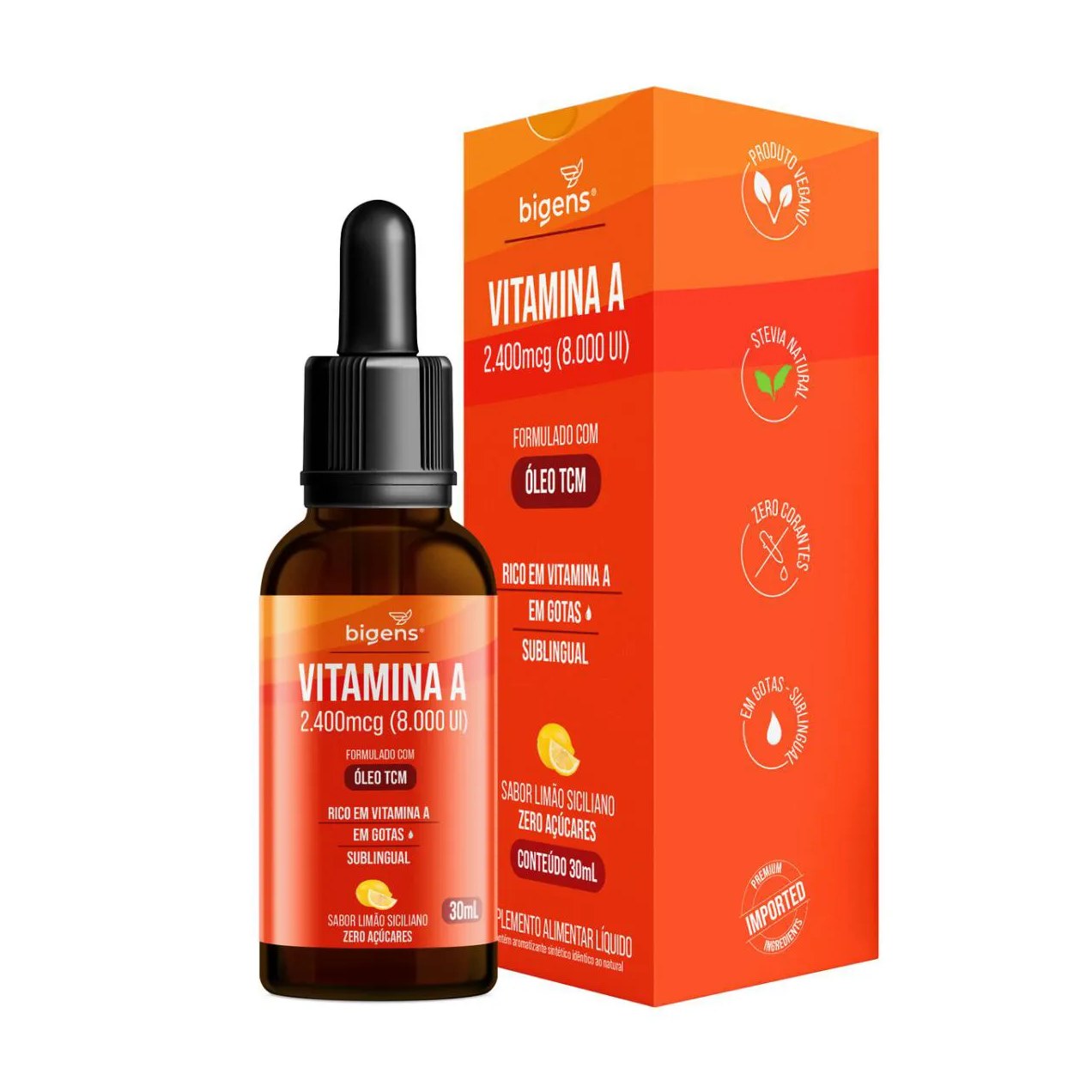 Bigens Vitamina a 8000ui Tcm Gotas 30ml Limão Siciliano