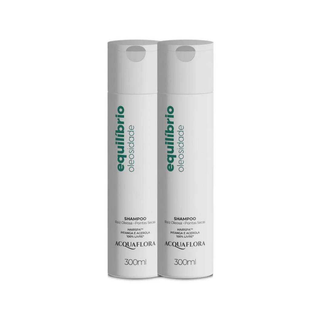 Kit Shampoo Acquaflora Equilíbrio Óleos Raiz Oleosa Ponta Seca 300ml (2 Unidades)