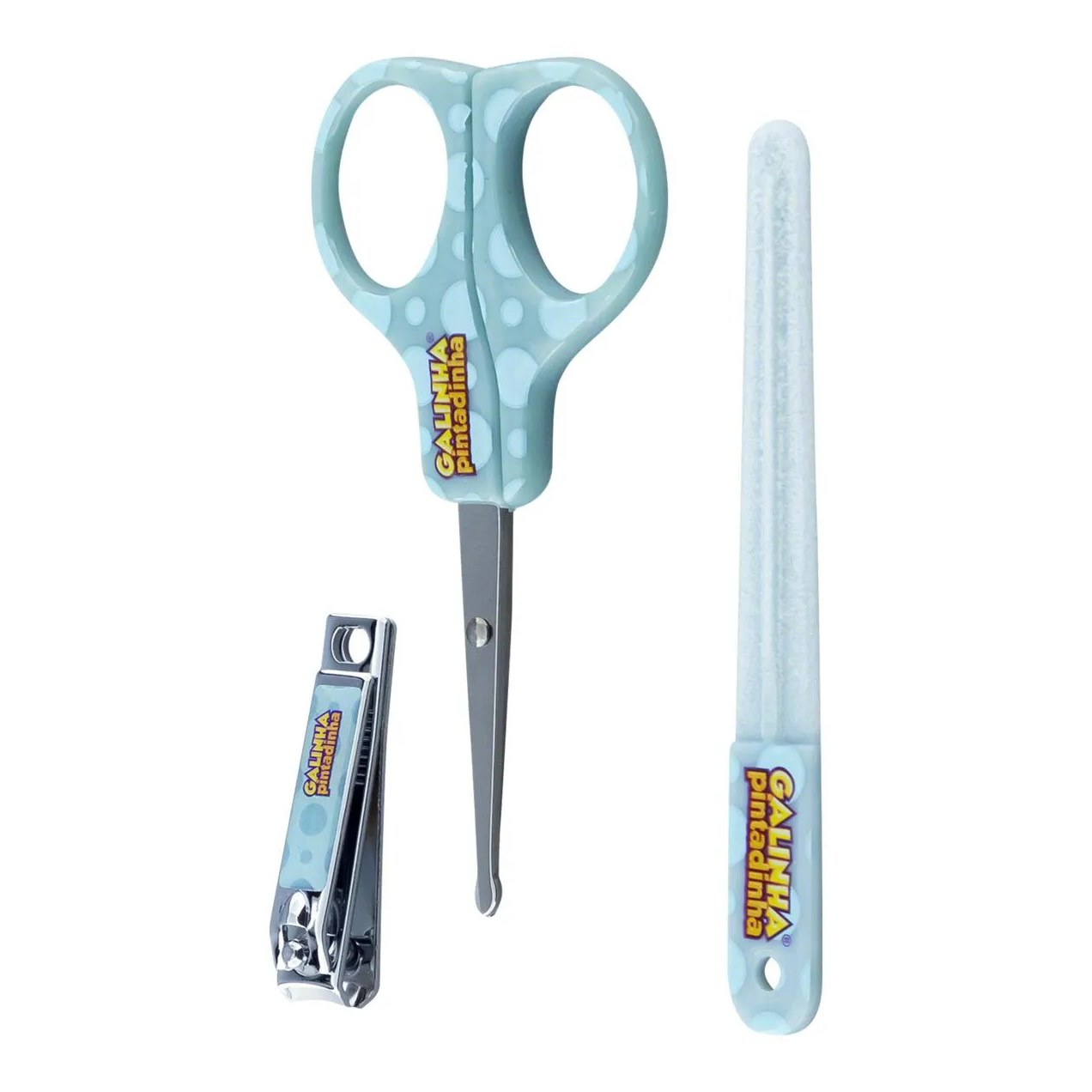Kit Lixa + Tesoura + Cortador Infantil para Unhas Galinha Pintadinha Condor