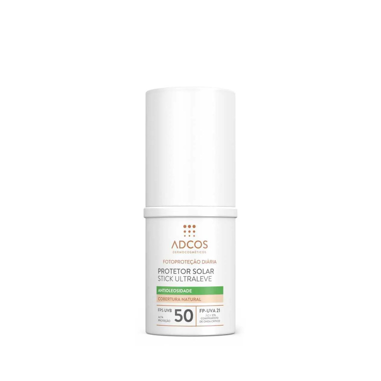Protetor Solar Facial em Bastão Adcos Ultraleve FPS50 Peach 15g