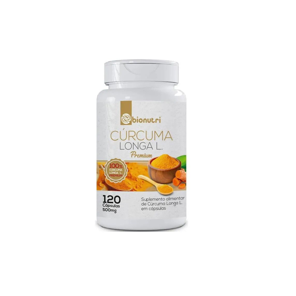 Cúrcuma Longa 120 cápsula Açafrão Tumérico Açafrão Índia - Bionutri