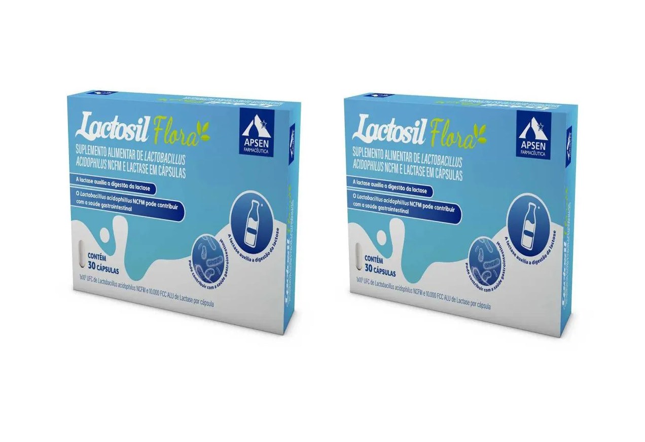 Kit 2 Suplemento Lactosil Flora Lactase 10000fcc 30cps