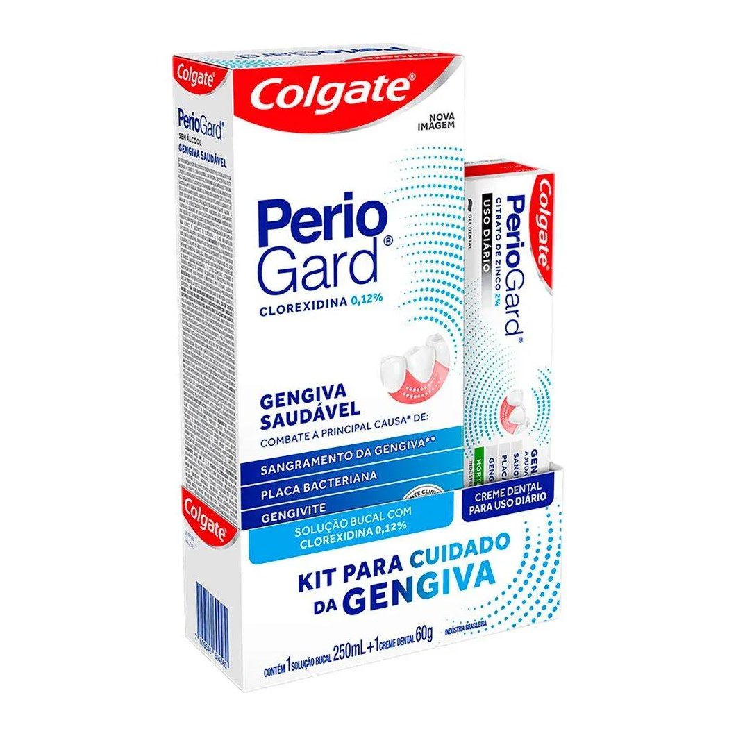 Kit Creme Dental Colgate Periogard 60g + Enxaguatório Bucal Colgate Periogard Zero Álcool 250ml