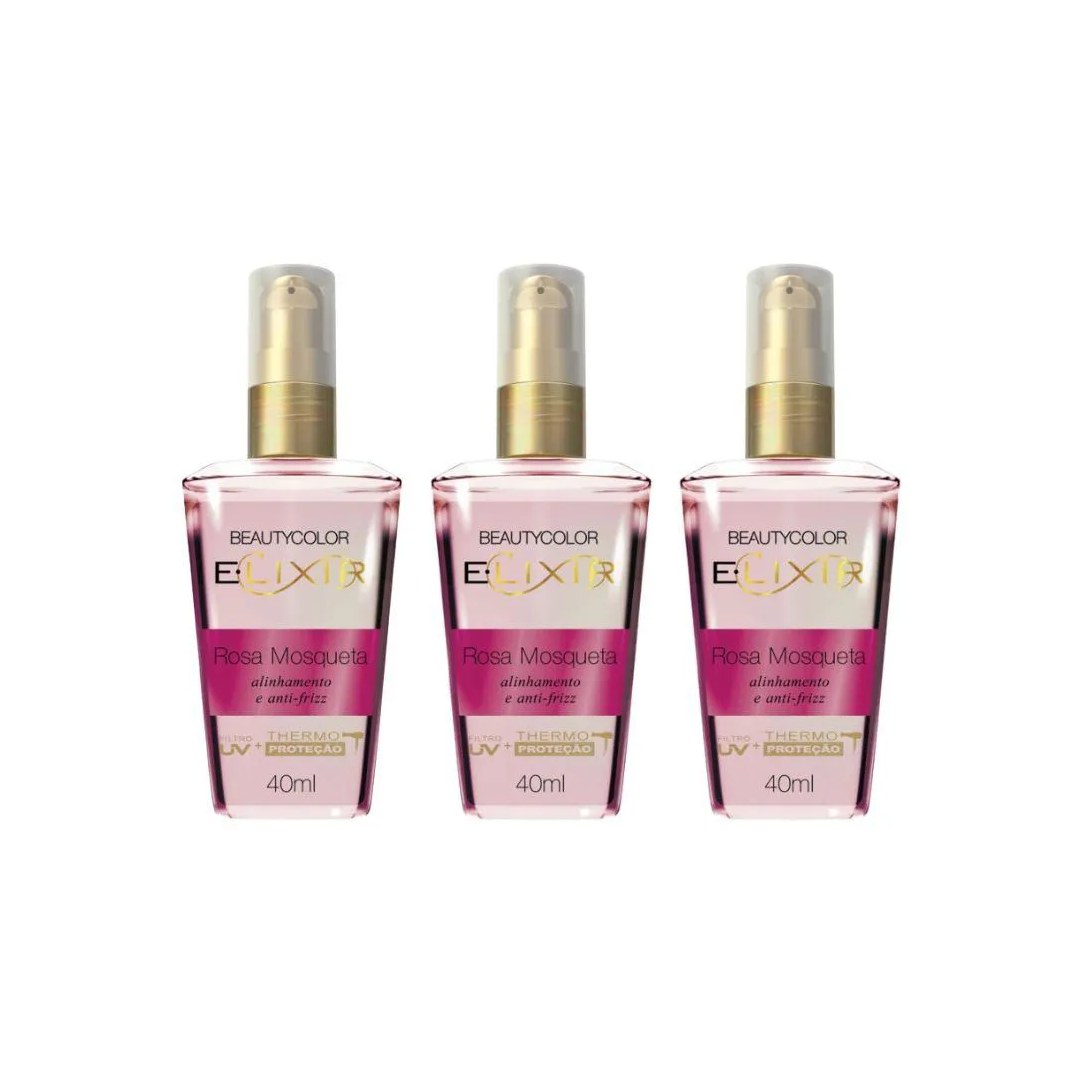 Oleo Capilar Beauty Color Elixir Rosa Mosqueta 40ml - Kit 3un