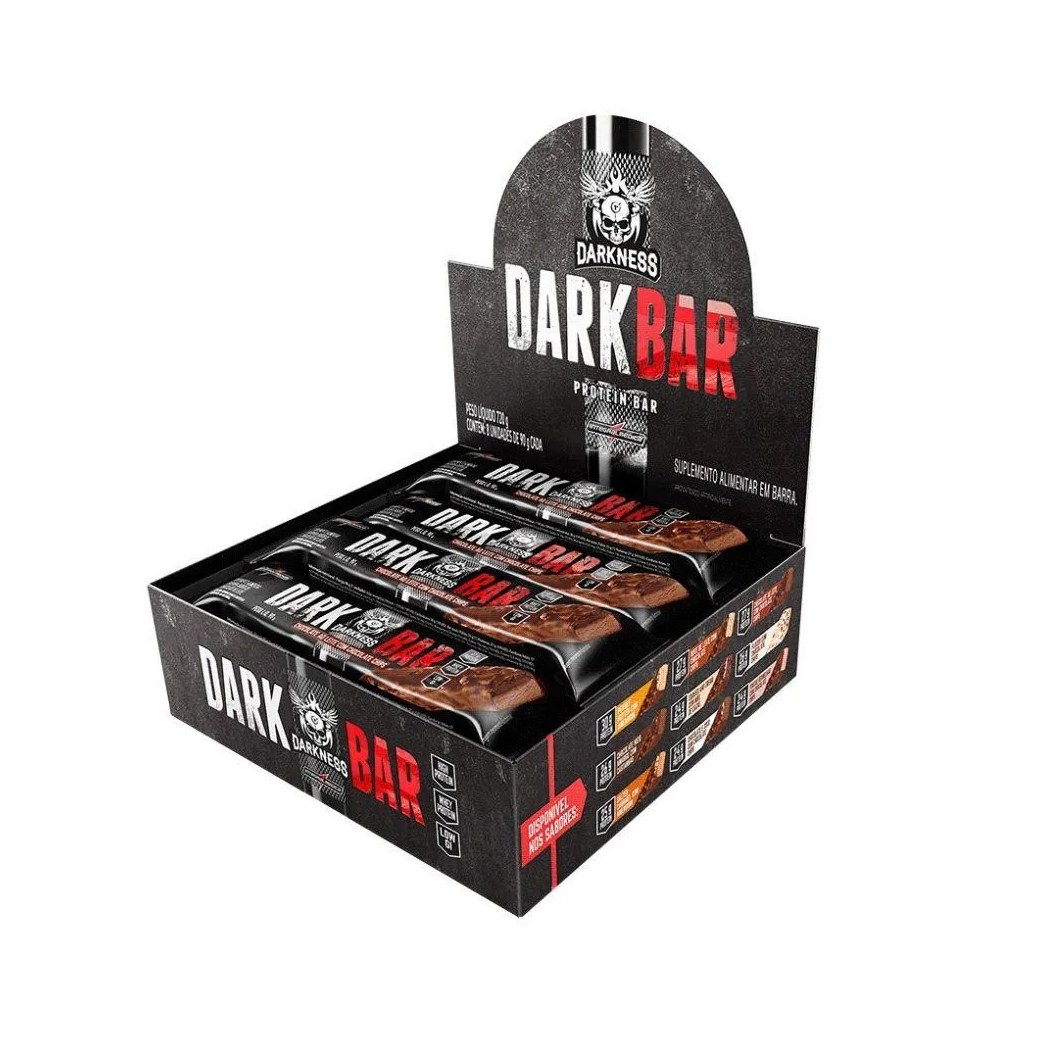 Dark Bar Caixa 8 unidades (720g) - Sabor: Chocolate Ao Leite C/ Choco Chips