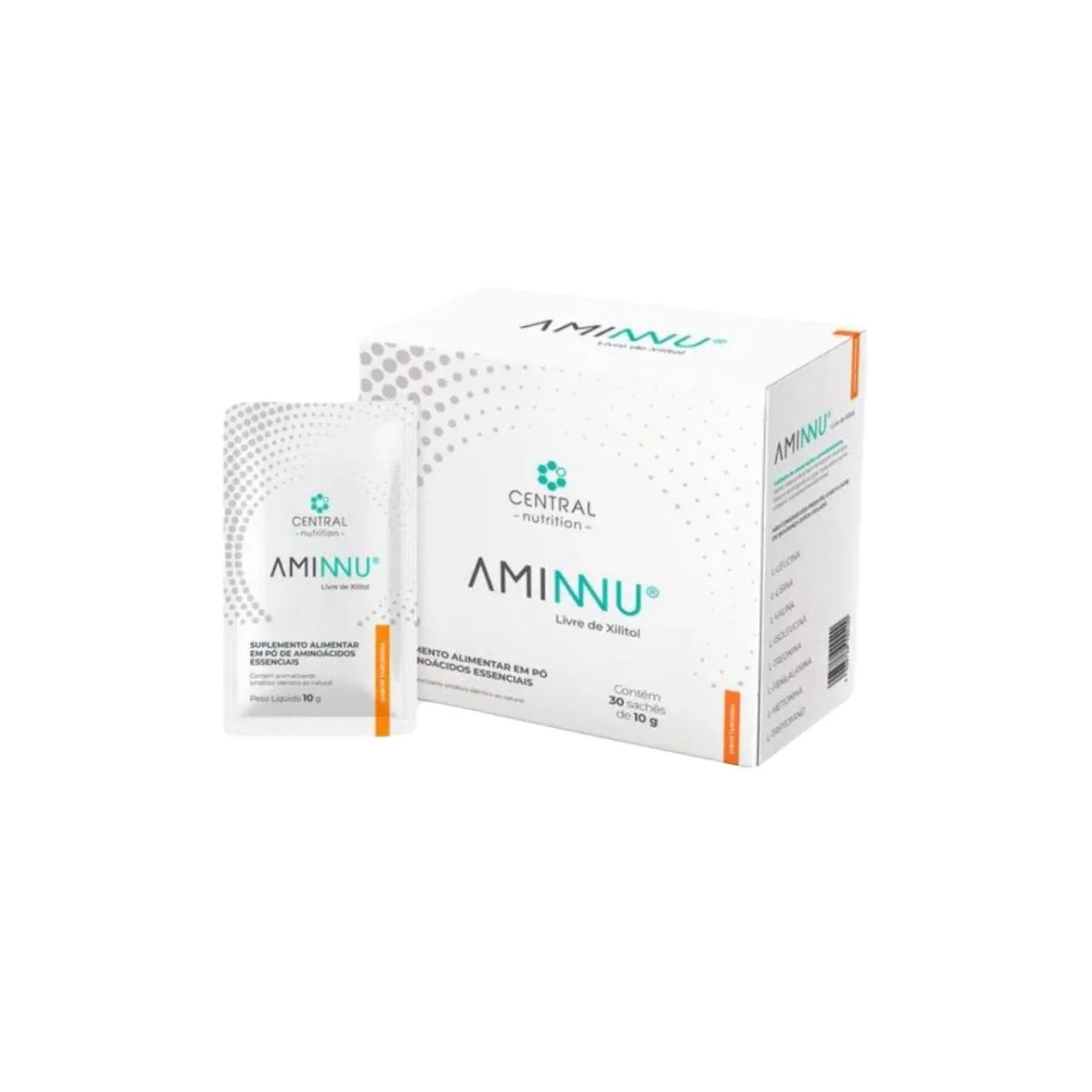 Aminnu sem Xilitol - 30 Sachês - Central Nutrition - Tangerina