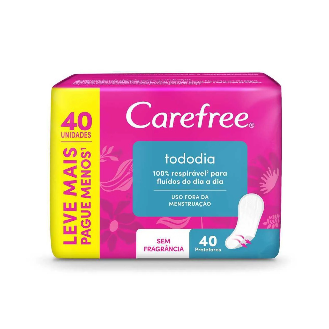 Protetor Diário Carefree Todo Dia Sem Perfume 40 unidades