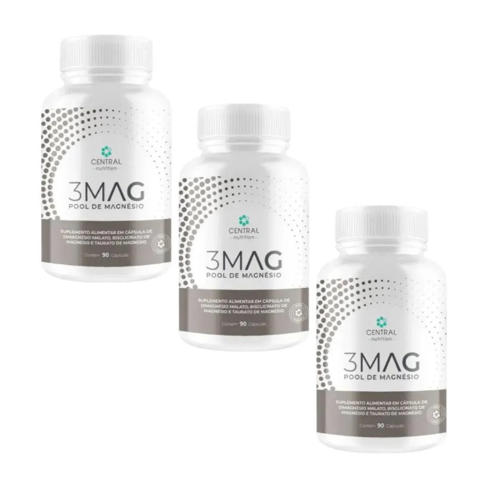 Kit com 3 unidades 3mag Pool de Magnésio Central Nutrition