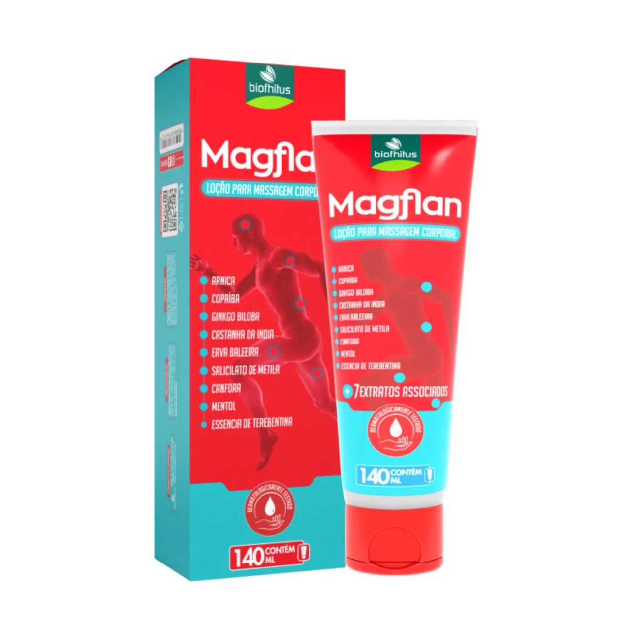 Loção Corporal Massagem Magflan 140ml - Biofhitus