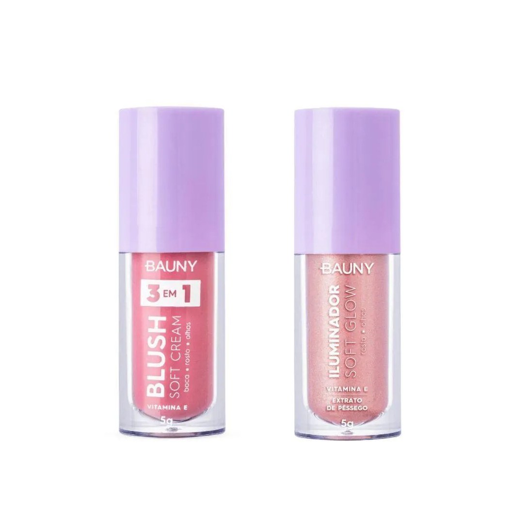 Kit Bauny Iluminador Liquido Sunlight + Blush Líquido Dreamy