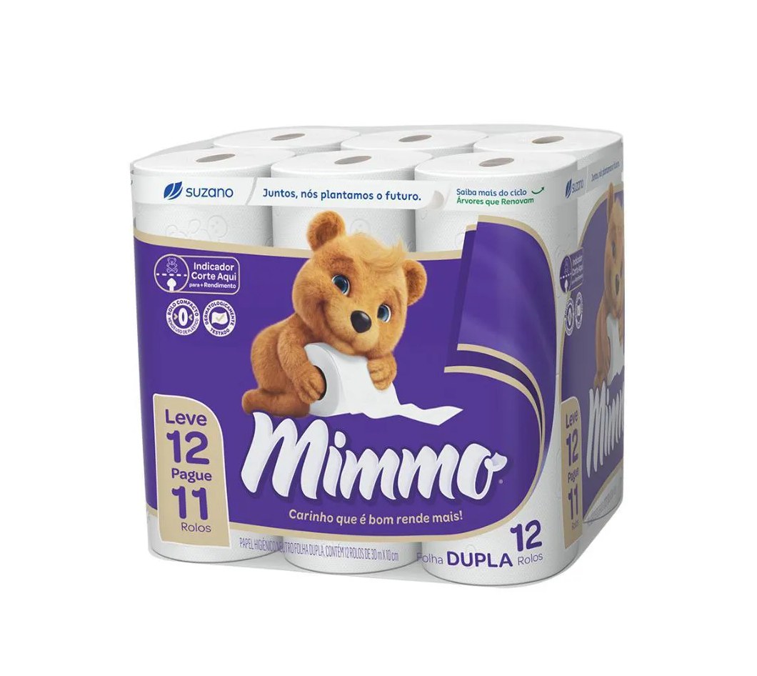 Papel Higiênico Mimmo Folha Dupla 30m Leve 12 Pague 11