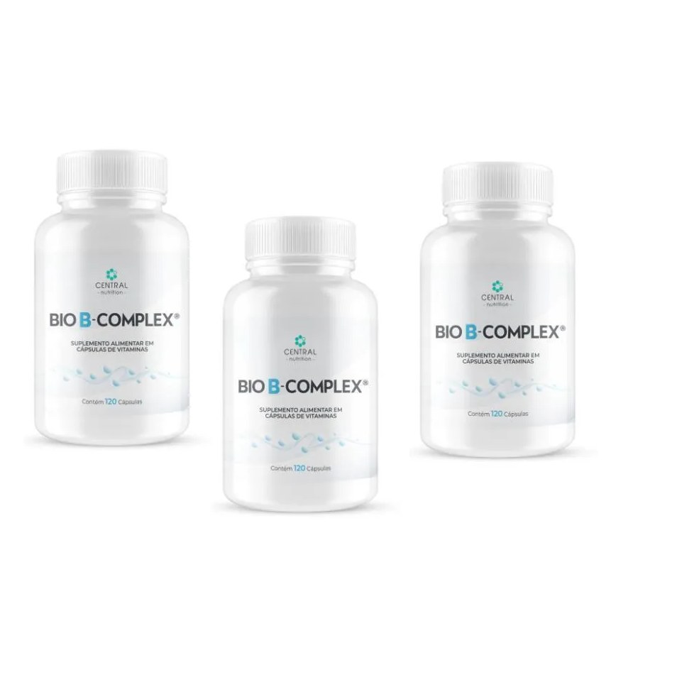 Kit com 3 Vitamina Bio B Complex 120 cápsulas - Central Nutrition