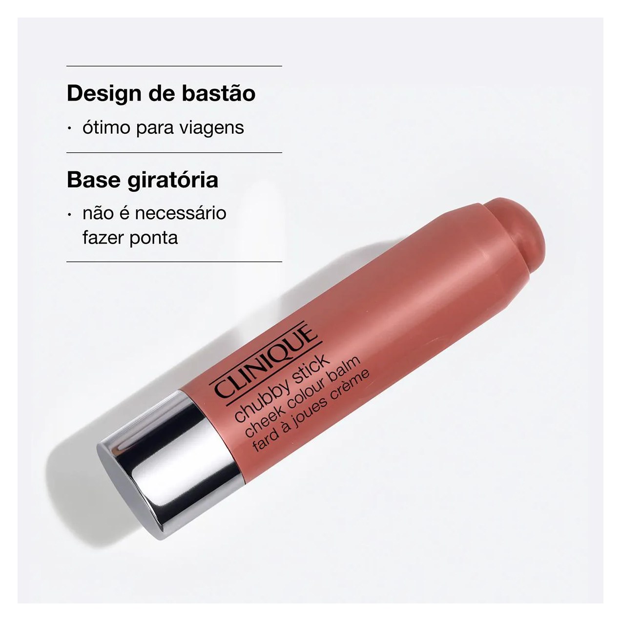 Blush em Bastão Clinique Chubby Stick 6g - Robust Rhubarb