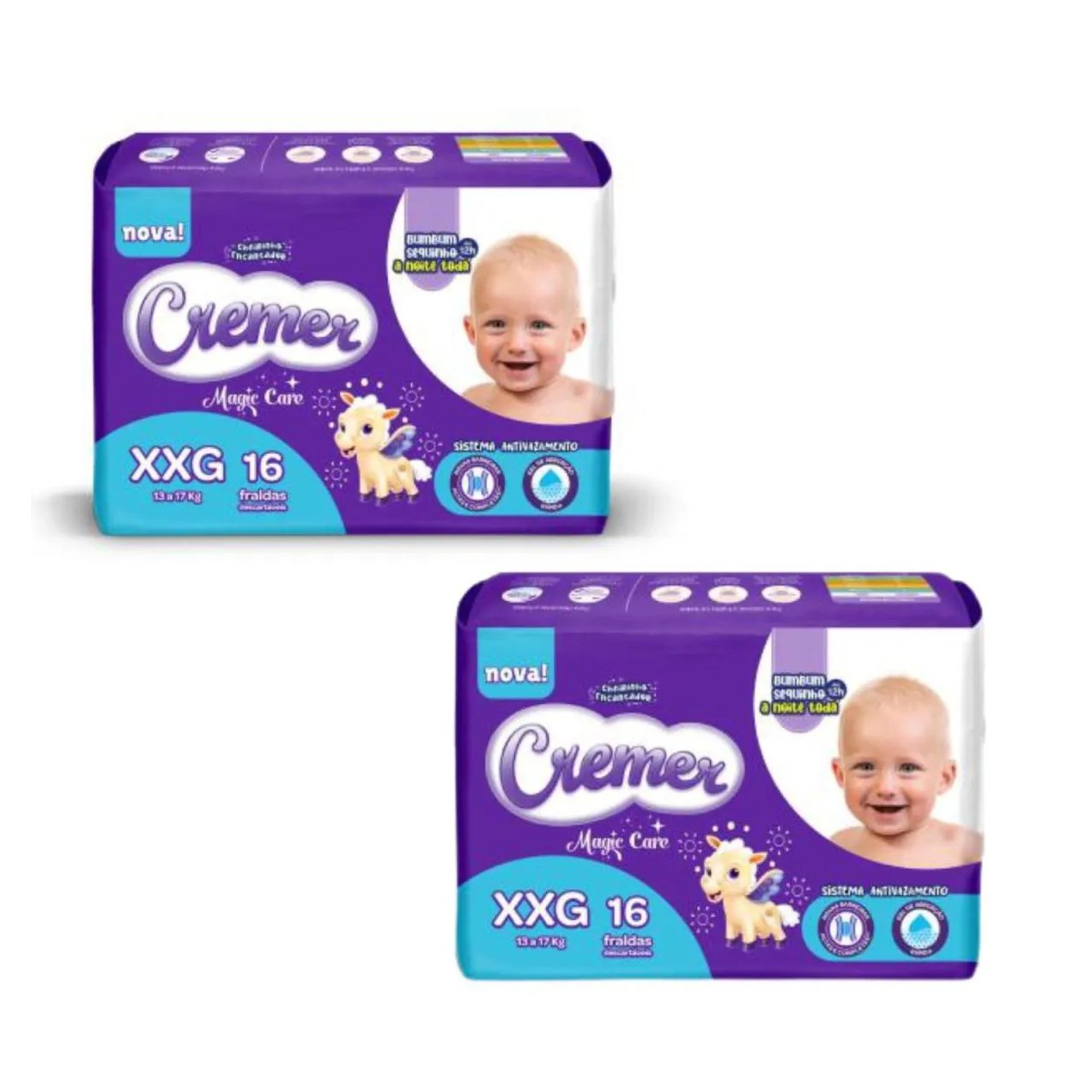 Kit C2 Fralda Magic Care Disney Xxg com 16 unidades - Cremer