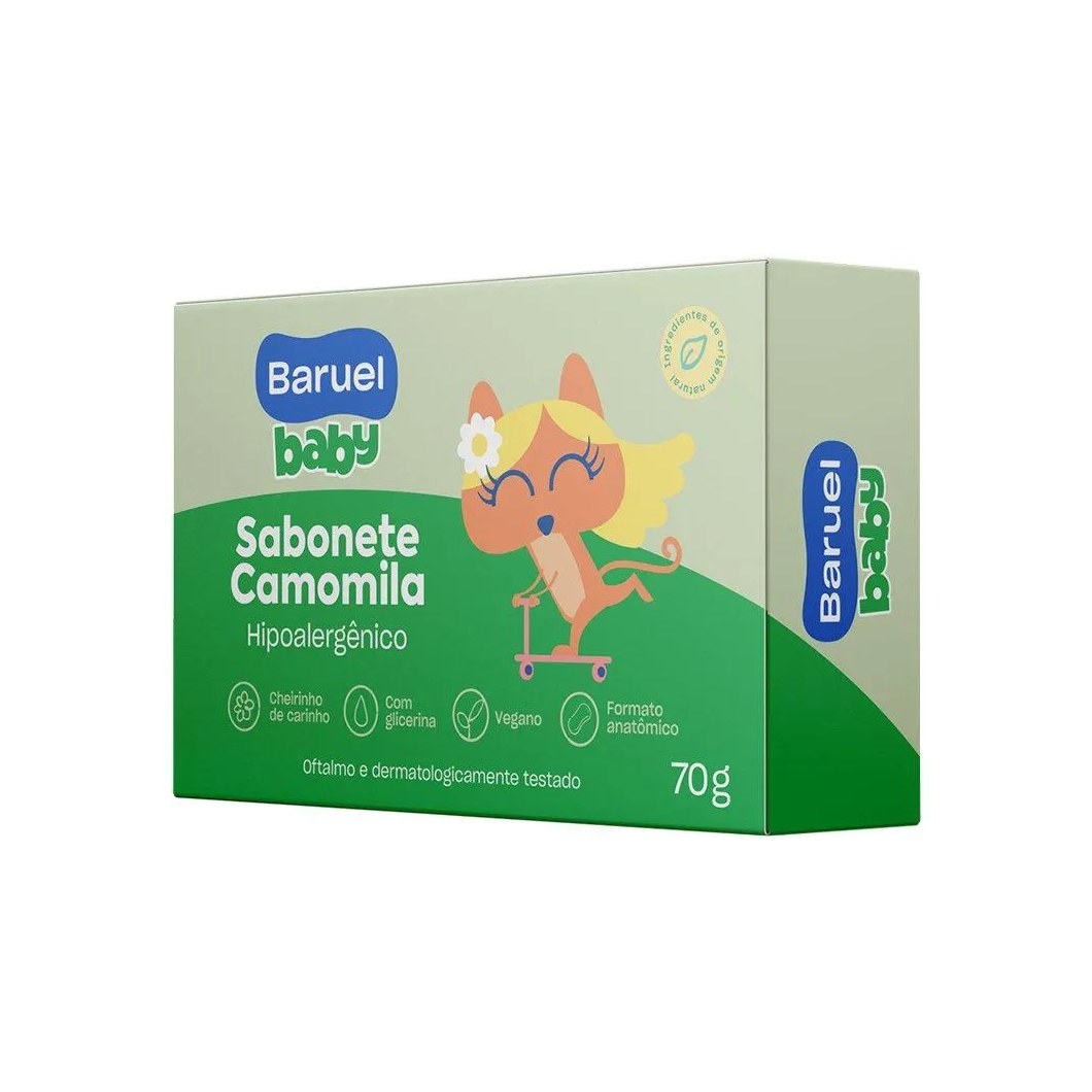 Sabonete Baruel Baby Camomila 70g - Embalagem com 12 unidades