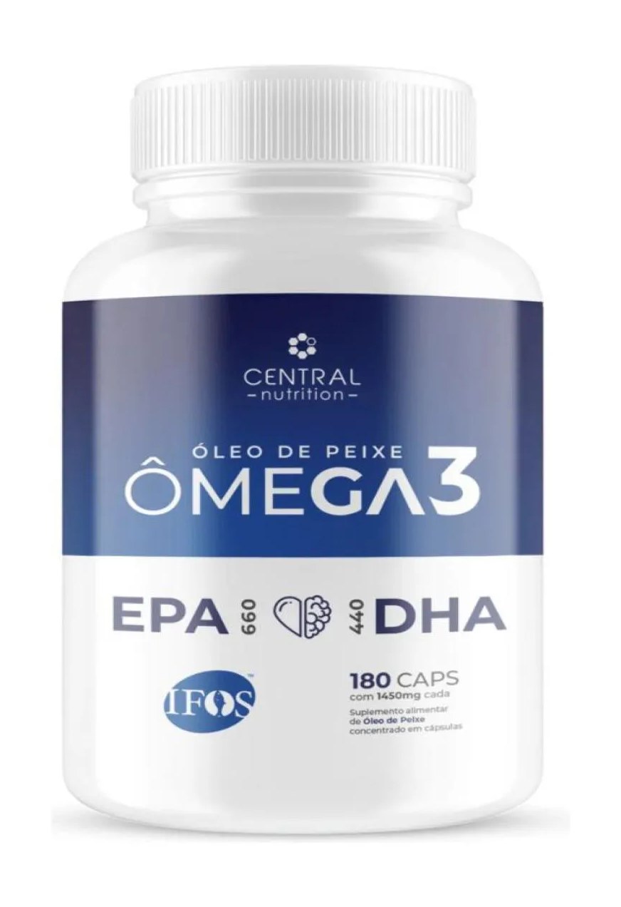 Ômega 3 660epa 440dha 1450mg 180 cápsulas Central Nutrition Sabor Natural