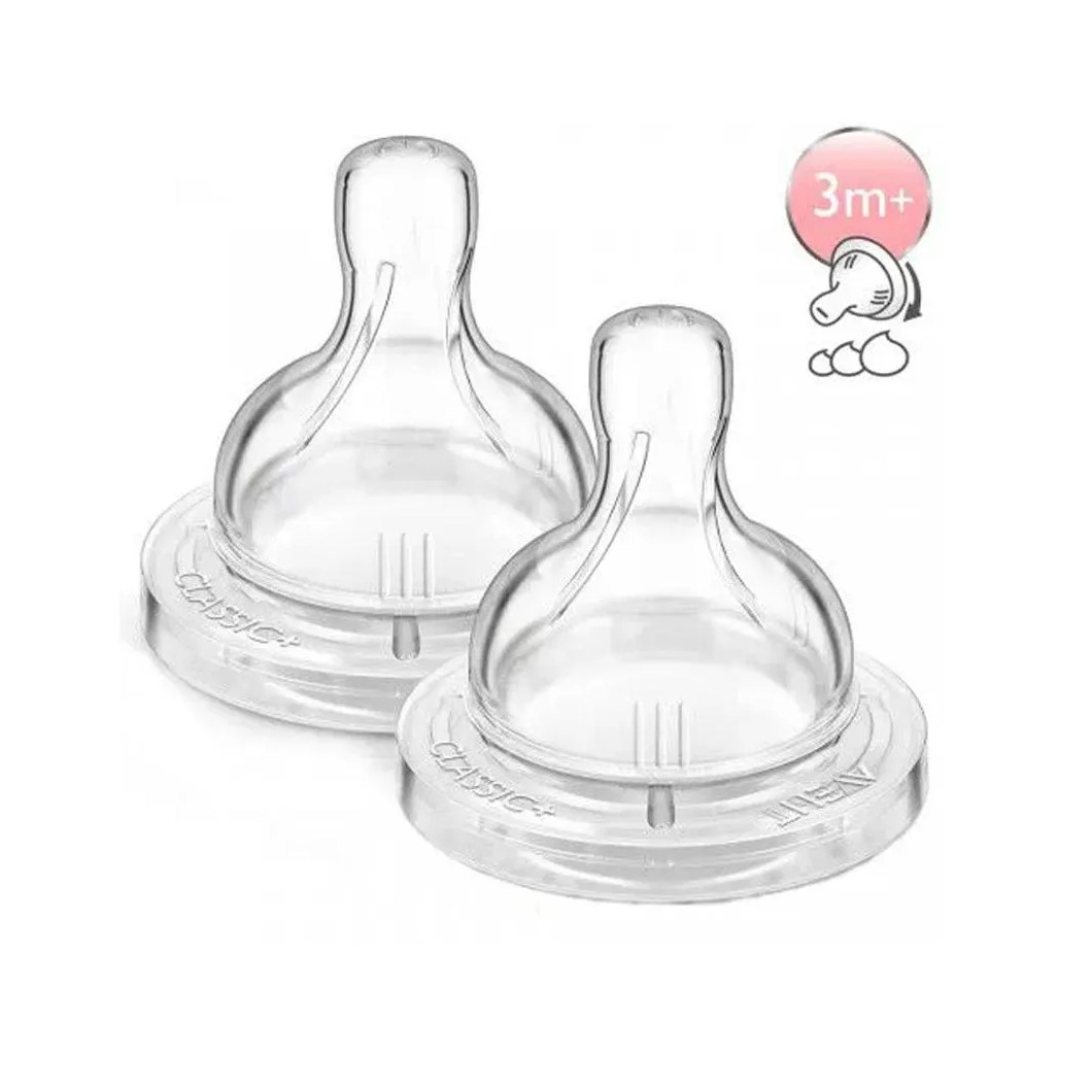 Bico para Mamadeira Classic +3M Fluxo Variável 2Und Philips Avent