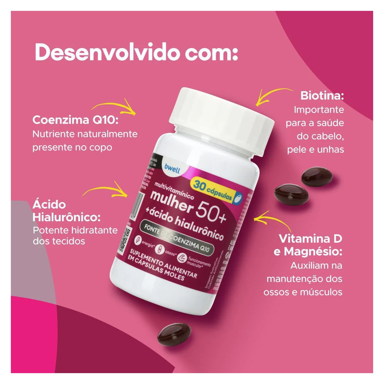 Polivitamínico bwell Mulher Senior 50+ 30 Cápsulas