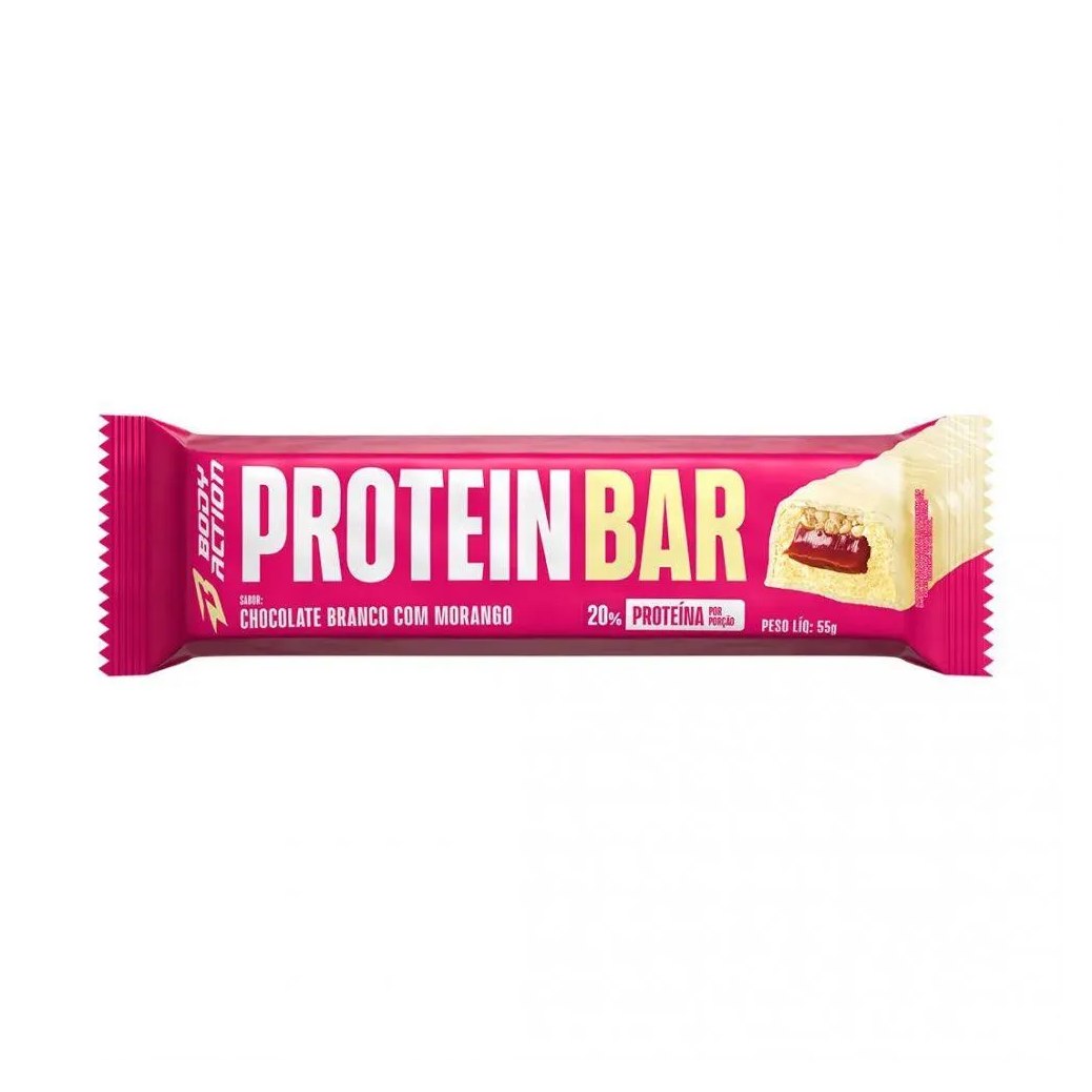 Protein Bar (55G) - Sabor: Chocolate Branco C/ Morango
