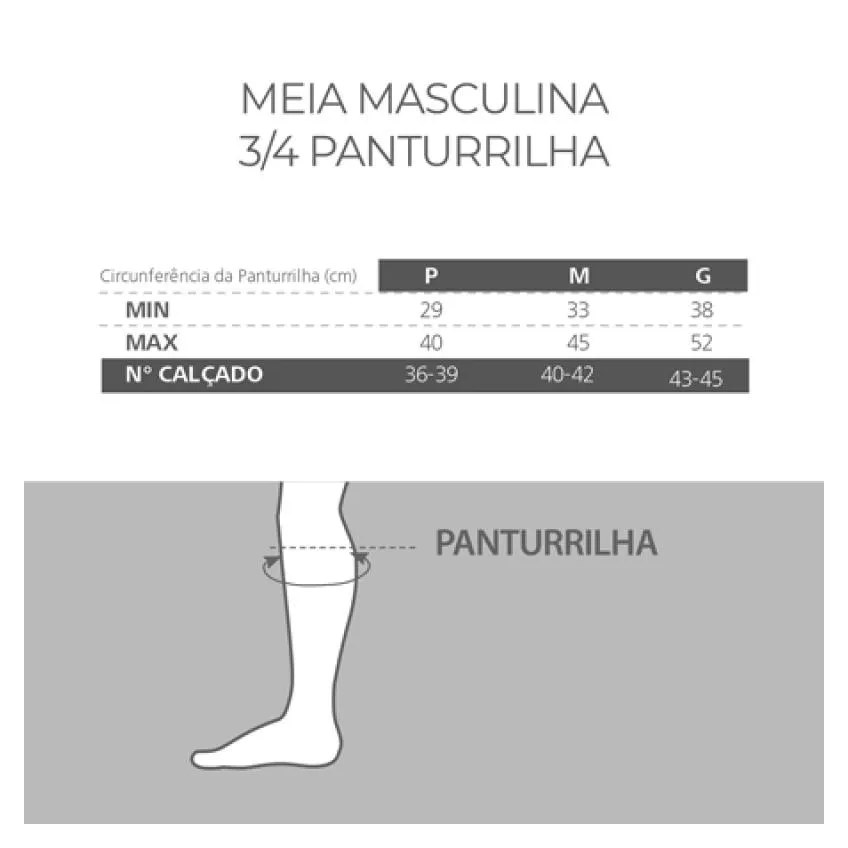 Meia ¾ Panturrilha Attiva Alta Compressao 20-30 Mas Fechada Marrom Tamanho G Cor Marrom