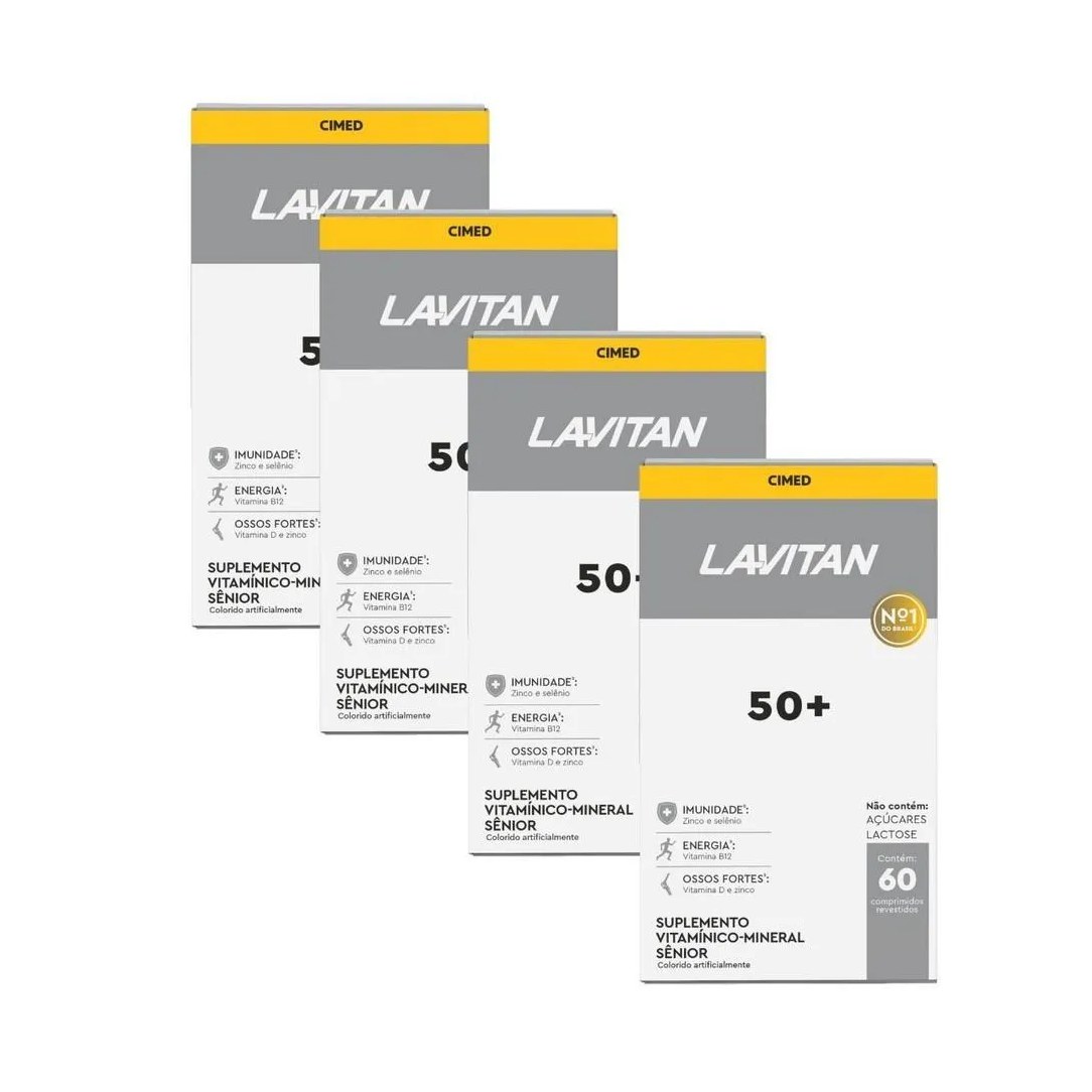 Kit 4 Unidades Lavitan Vitalidade Cimed 50+ com 60 Comprimidos