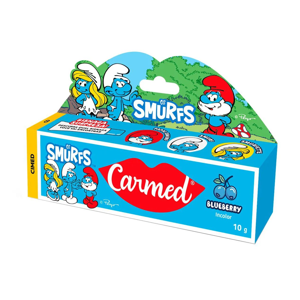 Hidratante Labial Carmed Os Smurfs Blueberry Incolor 10g