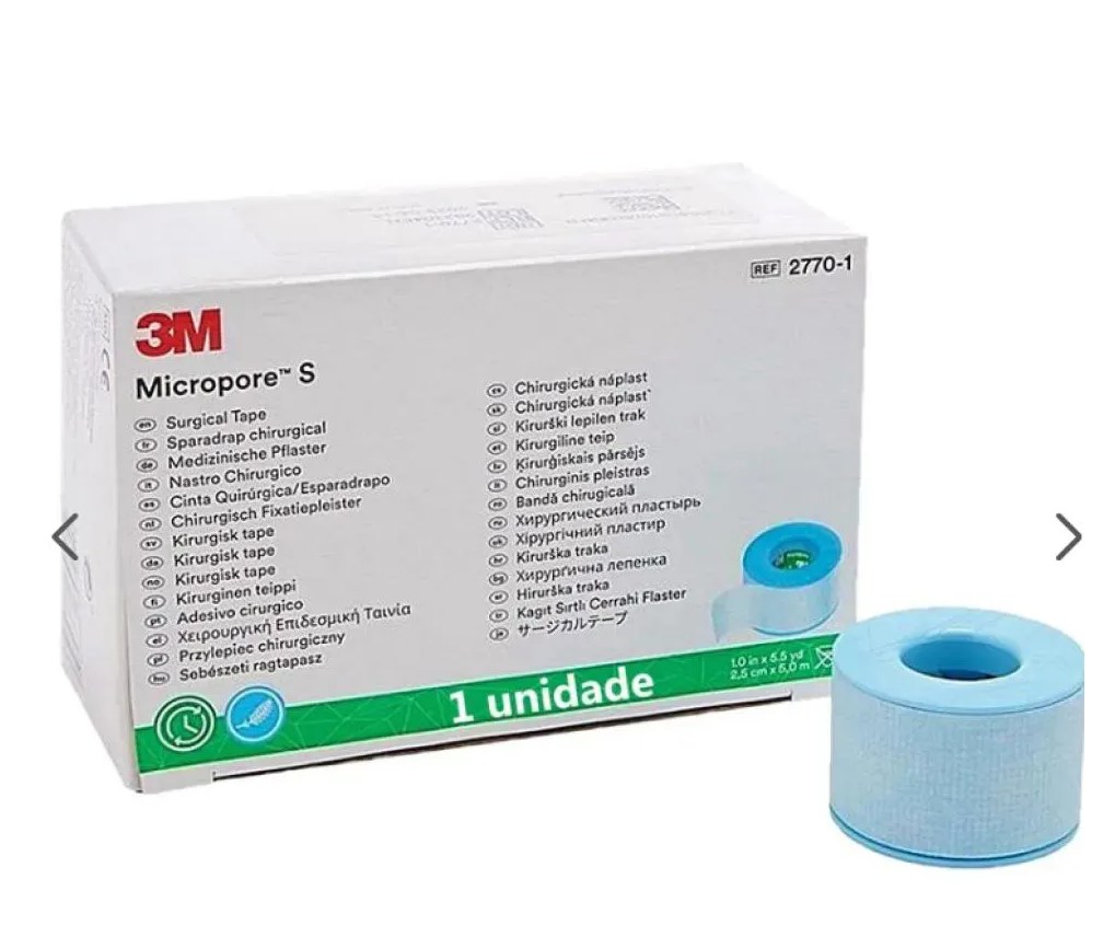 Fita Silicone Micropore S Remoção Suave 2,5cmx5m - 3m