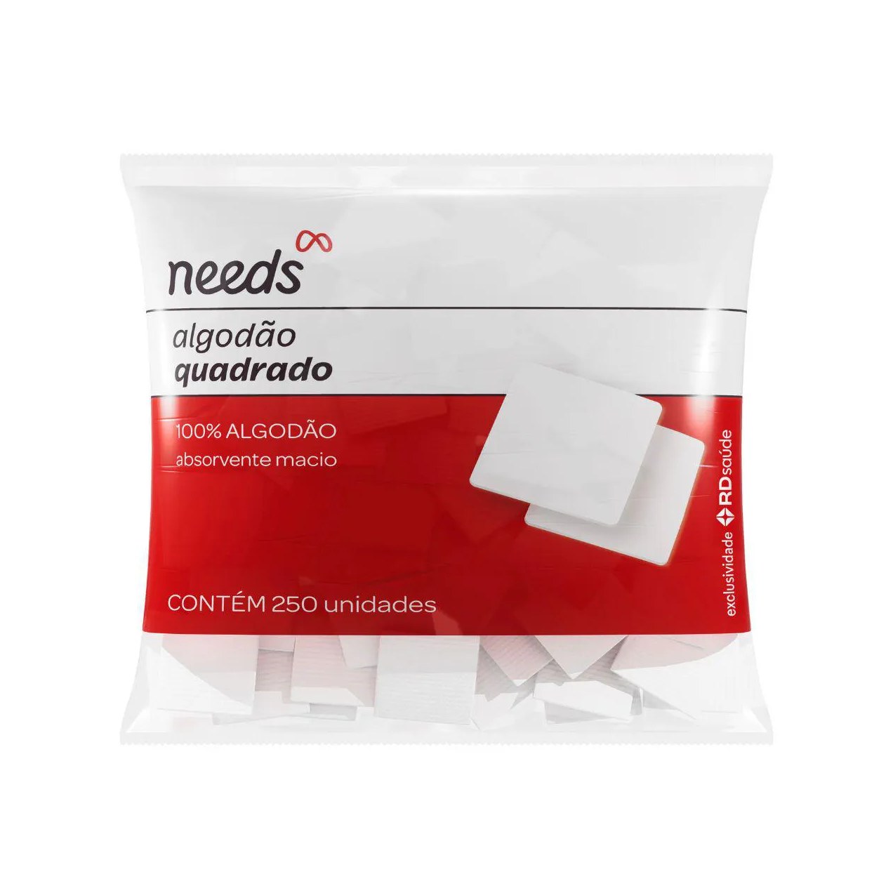 Algodão Quadrado Needs 250 Unidades