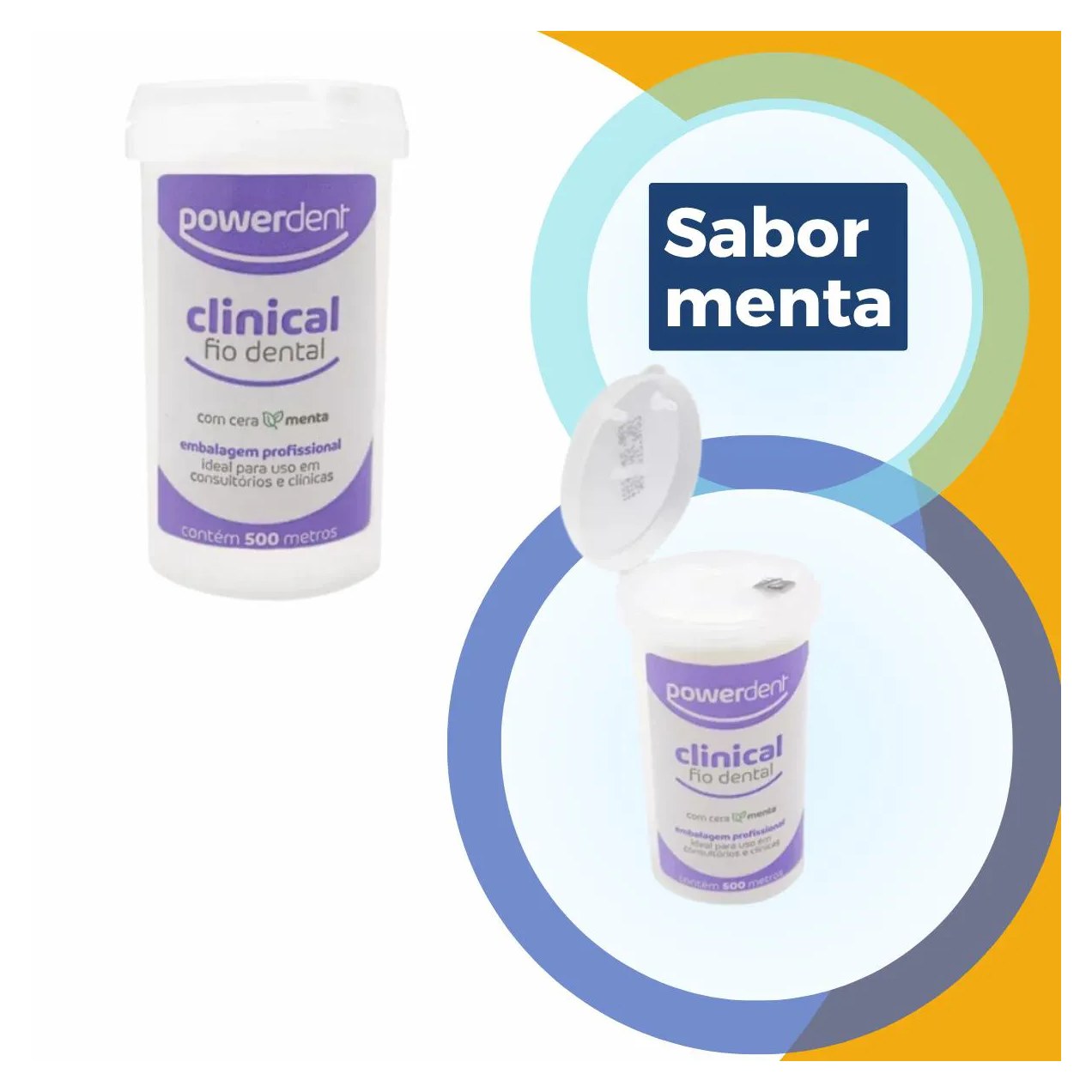 Fio Dental Sabor Menta Clinical 500 M Econômico Powerdent