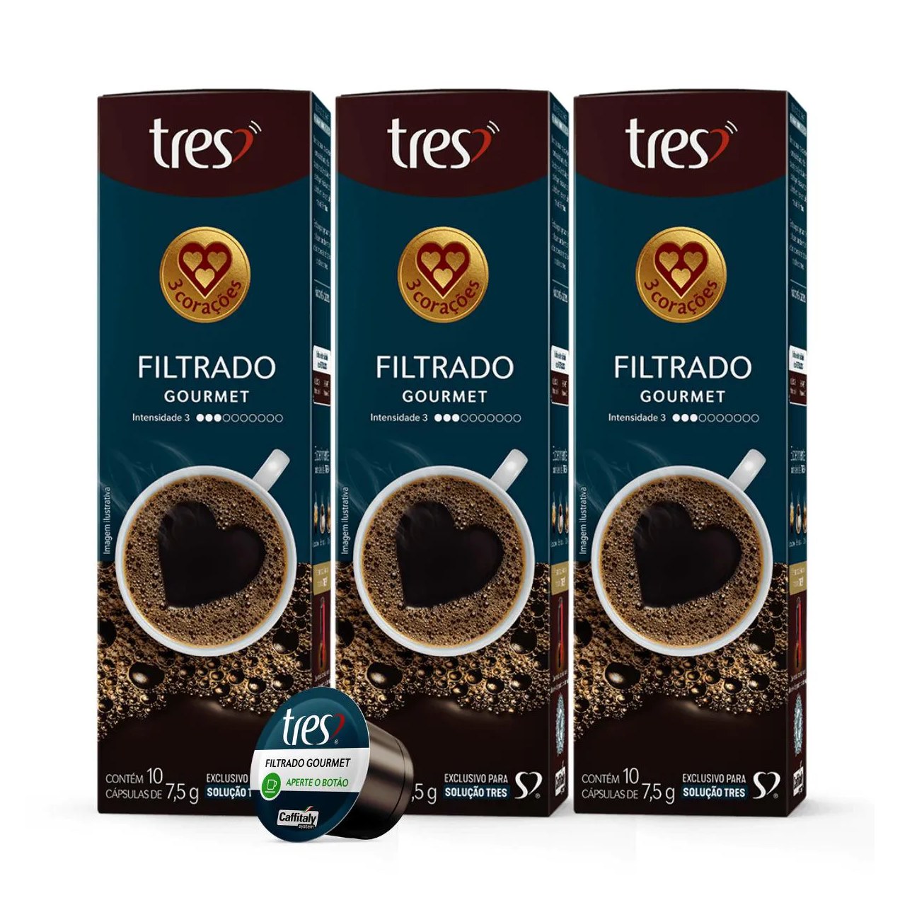3x cápsula de Café Tres 3 Corações Filtrado Gourmet 10 unidades