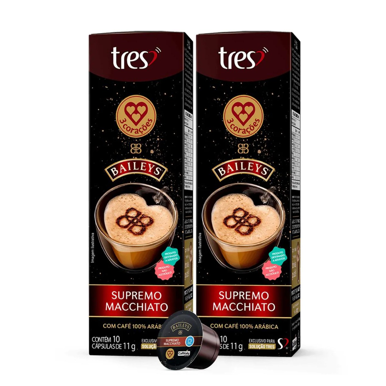 2x cápsula de Café Tres 3 Corações Baileys Supremo Macchiato 10 unidades