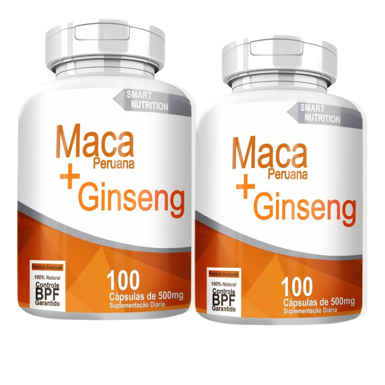 Maca Peruana com Ginseng Kit com 2 Potes com Total de 200 Capsulas