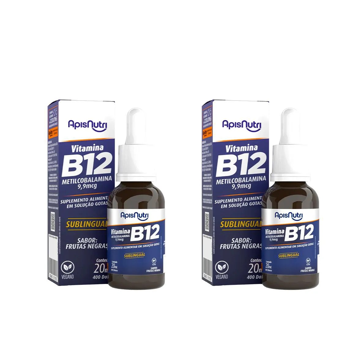 Kit 2 B12 Metilcobalamina Sublingual com 20ml - Apisnutri