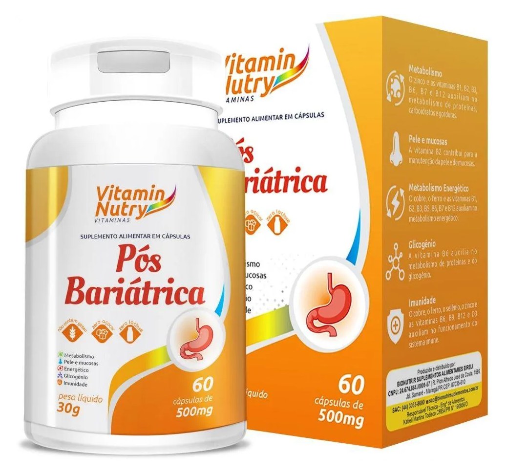 Pós Bariátrica 500mg (60 cápsulas) - Padrão: Único