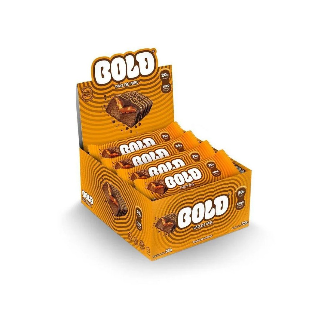 Bold Bar Display (12 Unid de 60g) - Sabor: Pão de Mel