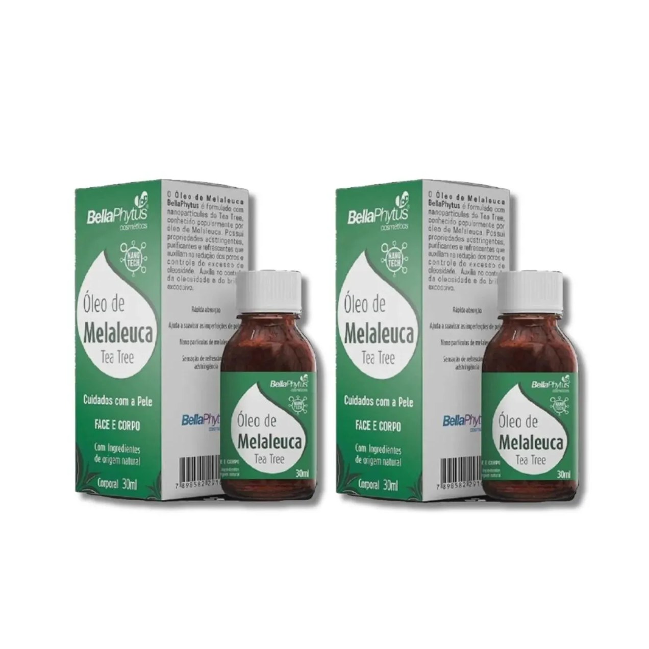 Kit C2 Óleos de Melaleuca Face e Corpo Tea Tree 30ml - Bellaphytus