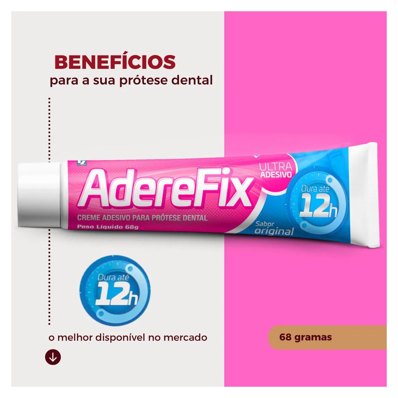 Aderefix Creme Fixador de Protese Dentaria Original 68g(para Dentadura)