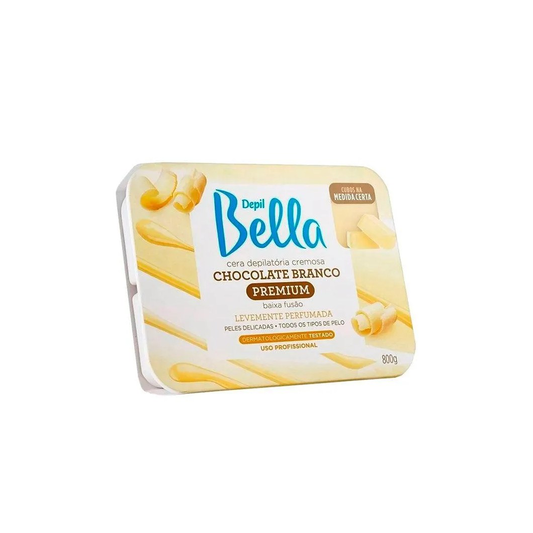 Cera Quente Depilatória Depil Bella Chocolate Branco 800g