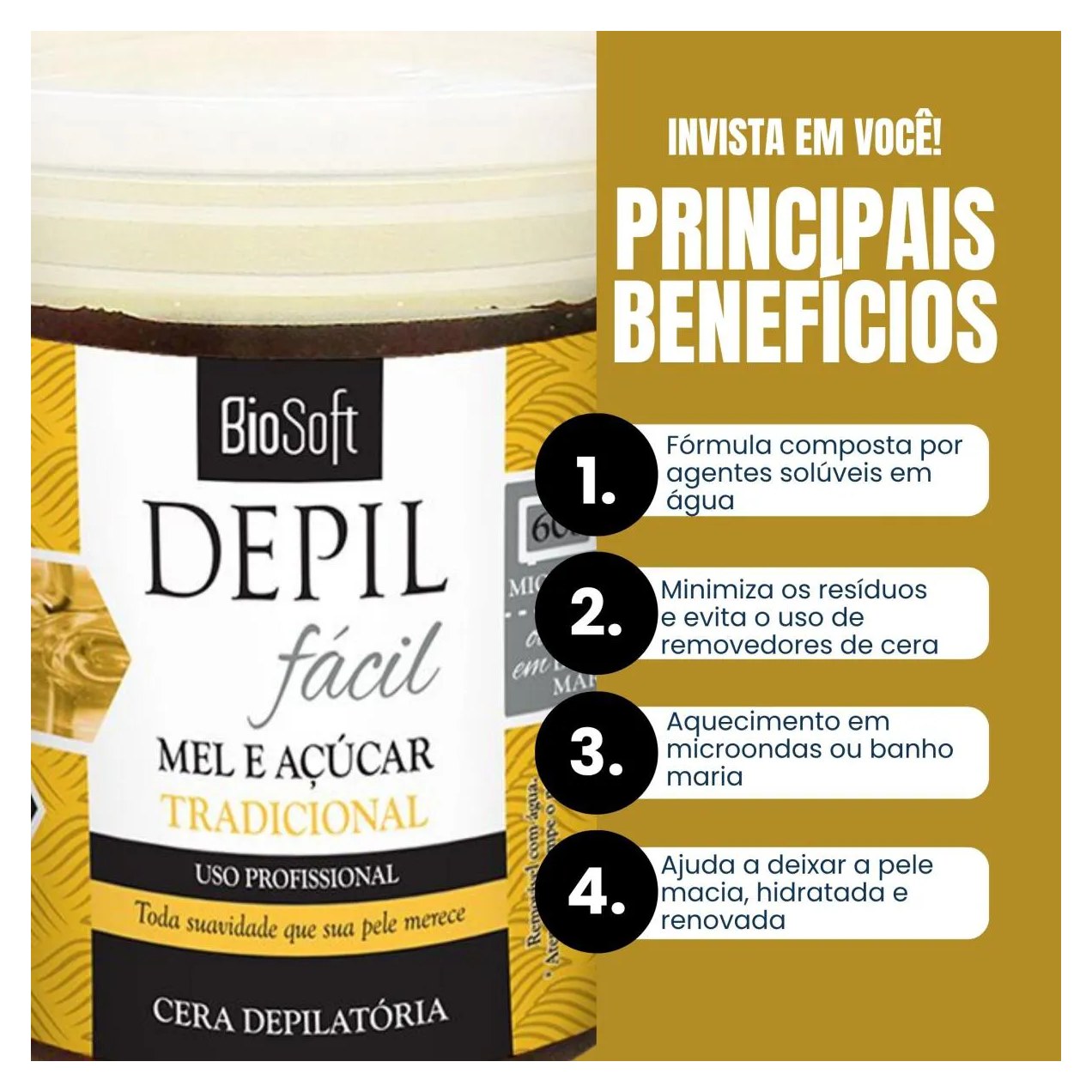 Cera Depilação Hidrossoluvel Virilha Axila Corpo Fácil Remoção