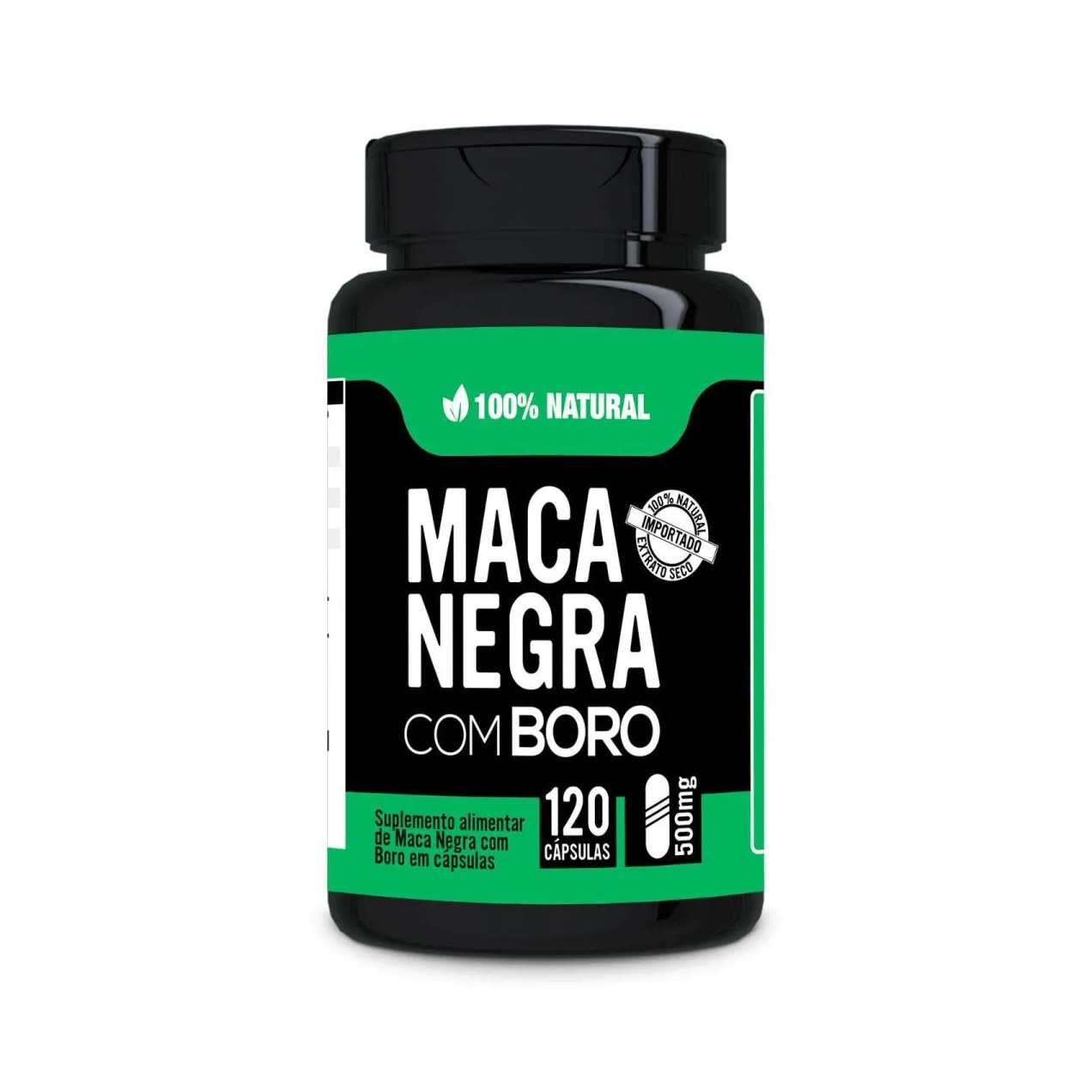 Maca Negra com Boro + Vitaminas B6 + D + Zinco 100% Natural 120 cápsulas