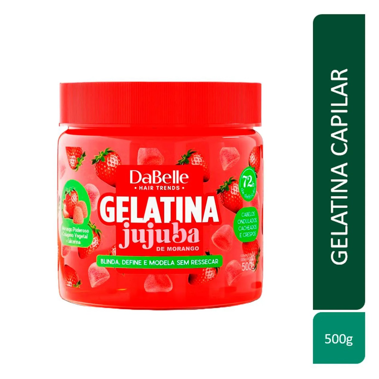 Gelatina Capilar DaBelle Jujuba de Morango 500g