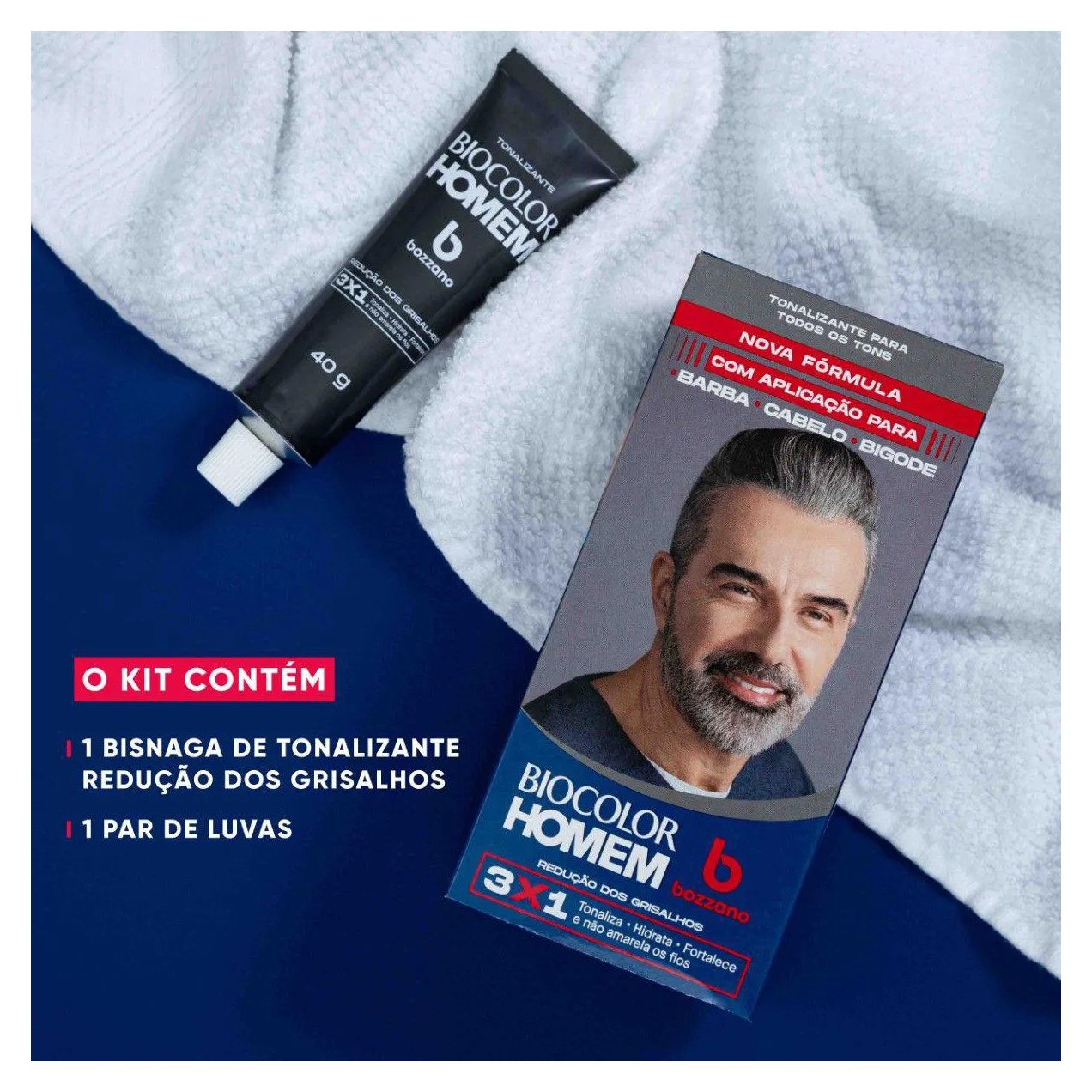 Tonalizante de Cabelo Biocolor Homem Bozzano - Redução dos Grisalhos