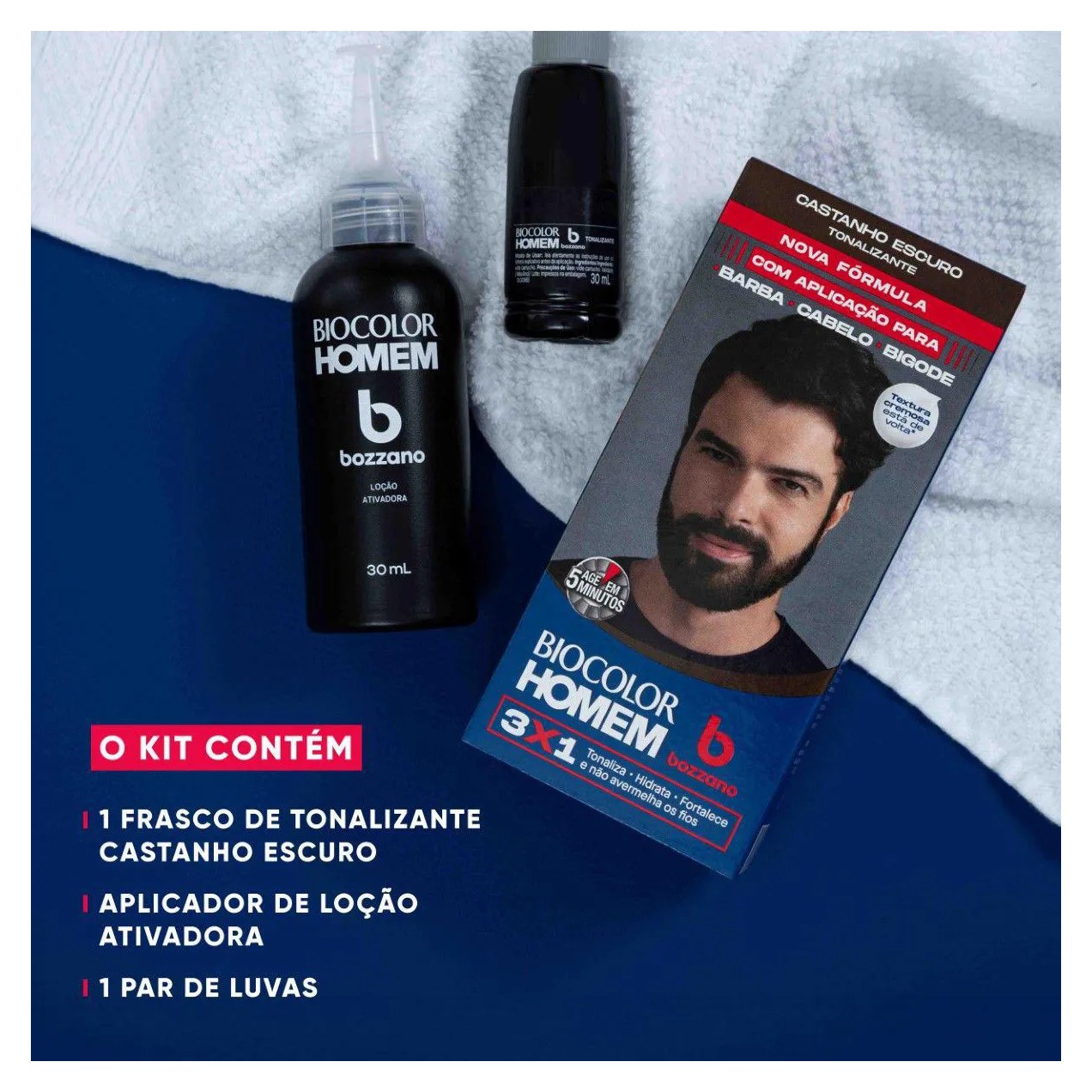 Tonalizante de Cabelo Biocolor Homem Bozzano - Castanho Escuro